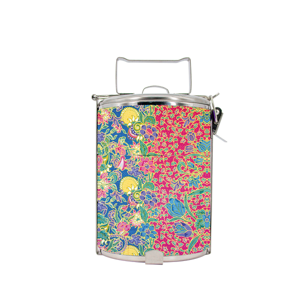 BDARI Tiffin Carrier - Blue Pink Batik