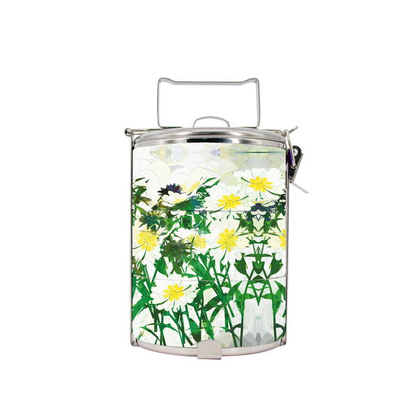 BDARI Tiffin Carrier - White Floral Botanic