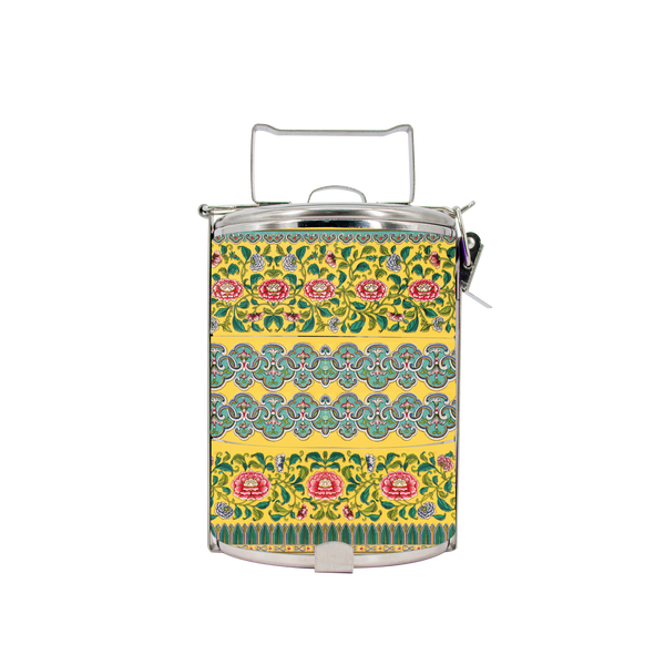 BDARI Tiffin Carrier - Yellow Chinese Ornament