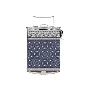 BDARI Tiffin Carrier - Indian Saree Slate Blue