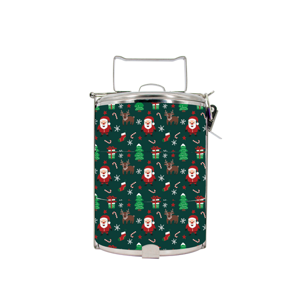 BDARI Tiffin Carrier - Green Christmas