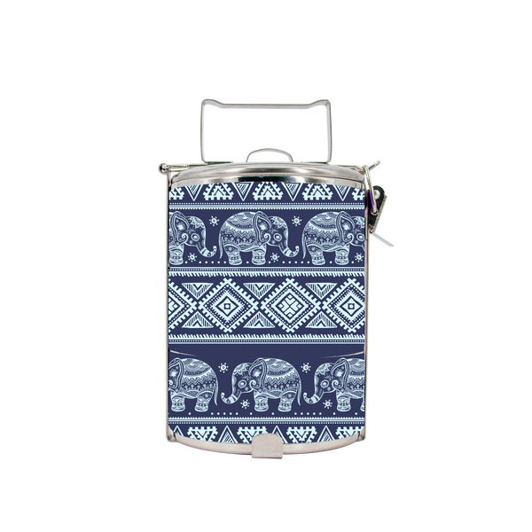 BDARI Tiffin Carrier - Blue Ethnic Elephant