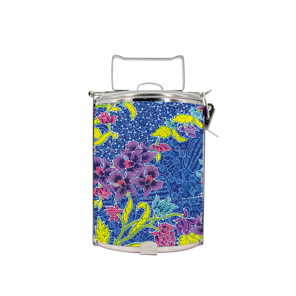 BDARI Tiffin Carrier - Blue Floral Batik