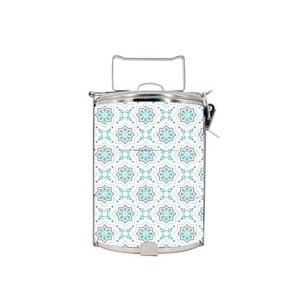 BDARI Tiffin Carrier - Green Tiles