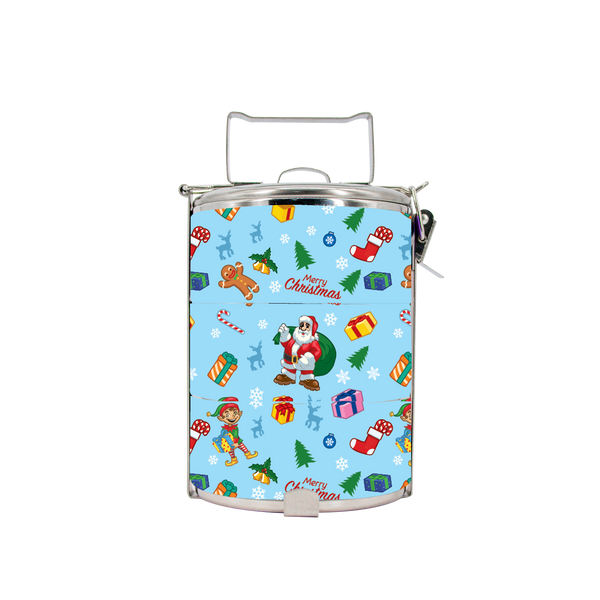 BDARI Tiffin Carrier - Blue Christmas