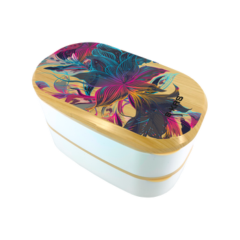 B-KAS 1.5L Bento Lunch Box - Purple Flower