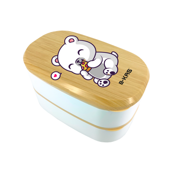 B-KAS 1.5L Bento Lunch Box - White Bear