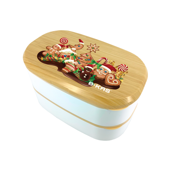 B-KAS 1.5L Bento Lunch Box - Xmas Cookies